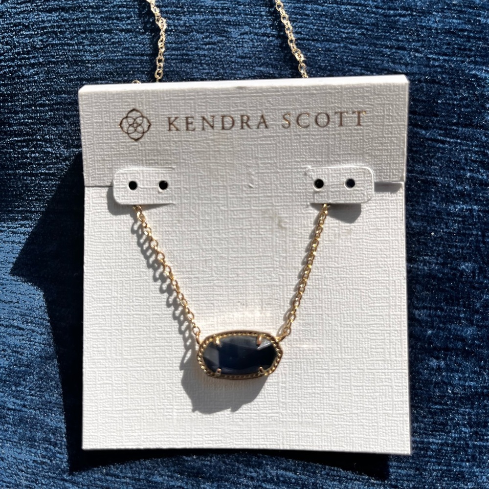 Kendra Scott Gold Pendant Necklace in Dark Blue